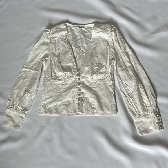 Reformation White Button Blouse 6 - Picture 2 of 5